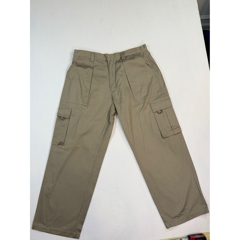 Regal Jeans Mens 36 Khaki Cargo Pants Tan Hip Hop Streetwear Wide Leg NWT